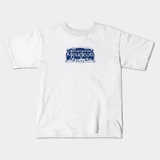 Vintage Automobiles Peugeot Logo Kids T-Shirt by AlexBook